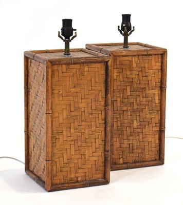 Lot 170 - A pair of Continental bamboo and rattan table...