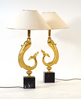 Lot 191 - A pair of French 1970's figural table lamps...