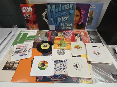 Lot 2001 - Box containing LP and 45 vinyl records to...
