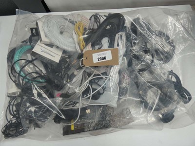 Lot 2006 - Bag containing cables, leads and PSUs