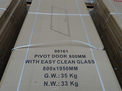 Lot 22 - Six 800mm x 1950mm Pivot Shower Screen Doors...