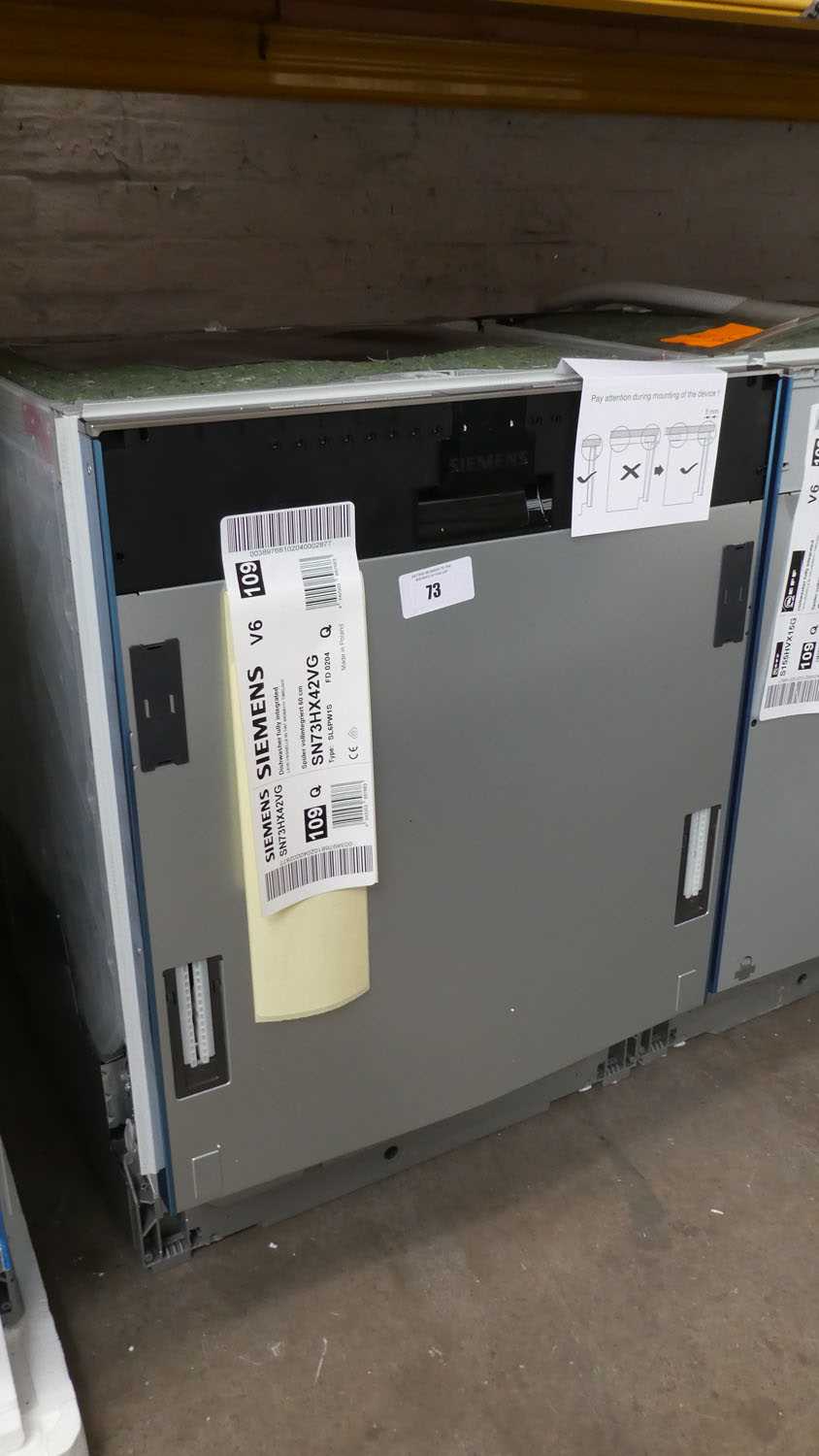 Lot 73 - SN73HX42VGB Siemens Dishwasher fully integrated