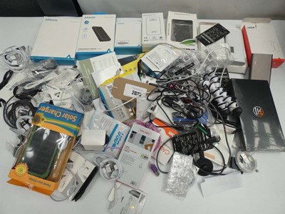 Lot 2035 - Bag containing mobile phone accessories; power...