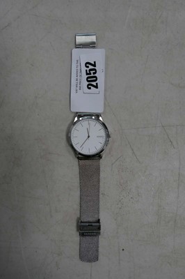 Lot 2052 - Skagen mesh strap wristwatch with white face dial