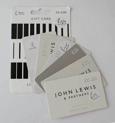Lot 5 - John Lewis (x7) - Total face value £220