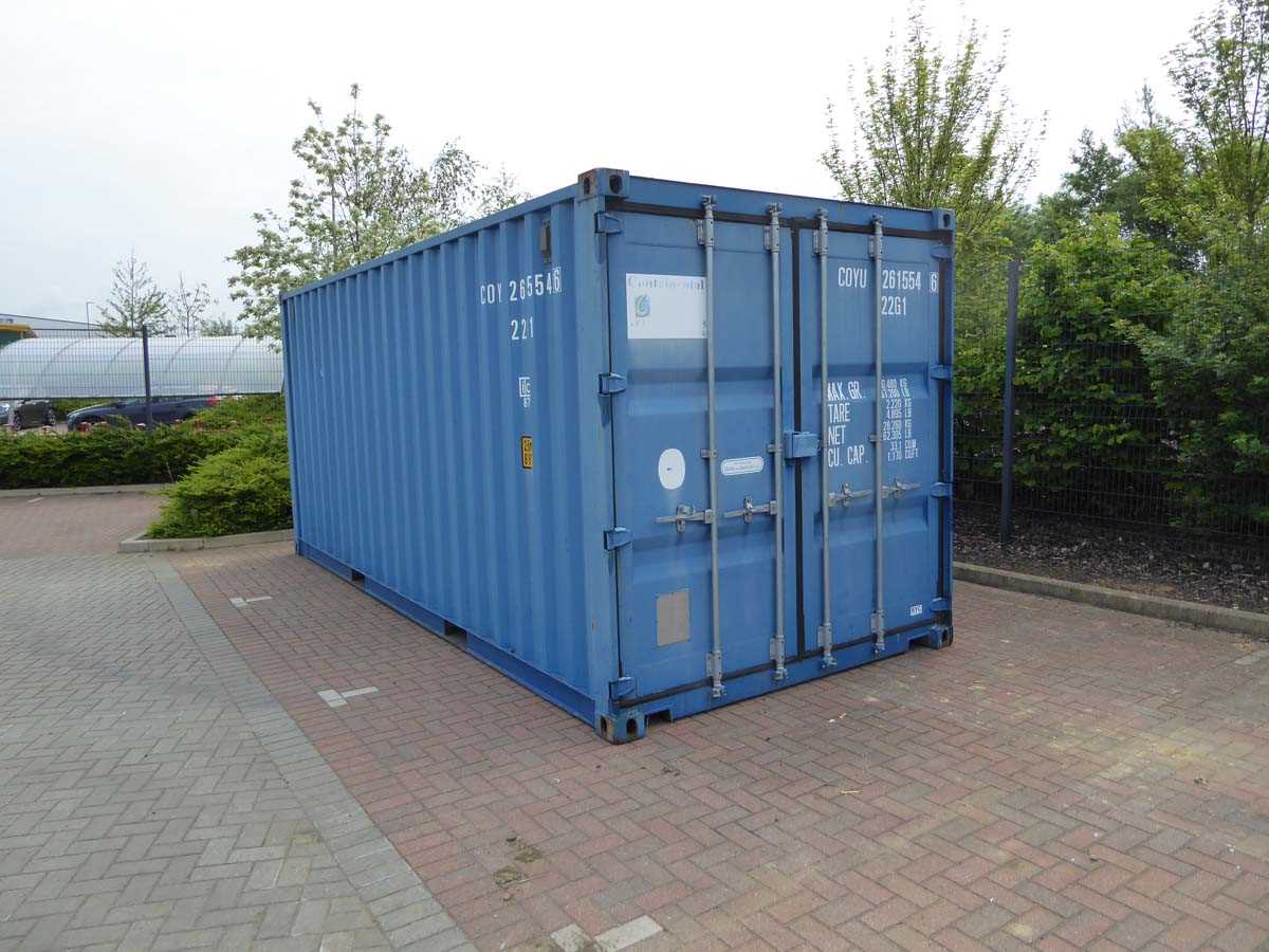 20ft corrugated steel shipping container with a pair