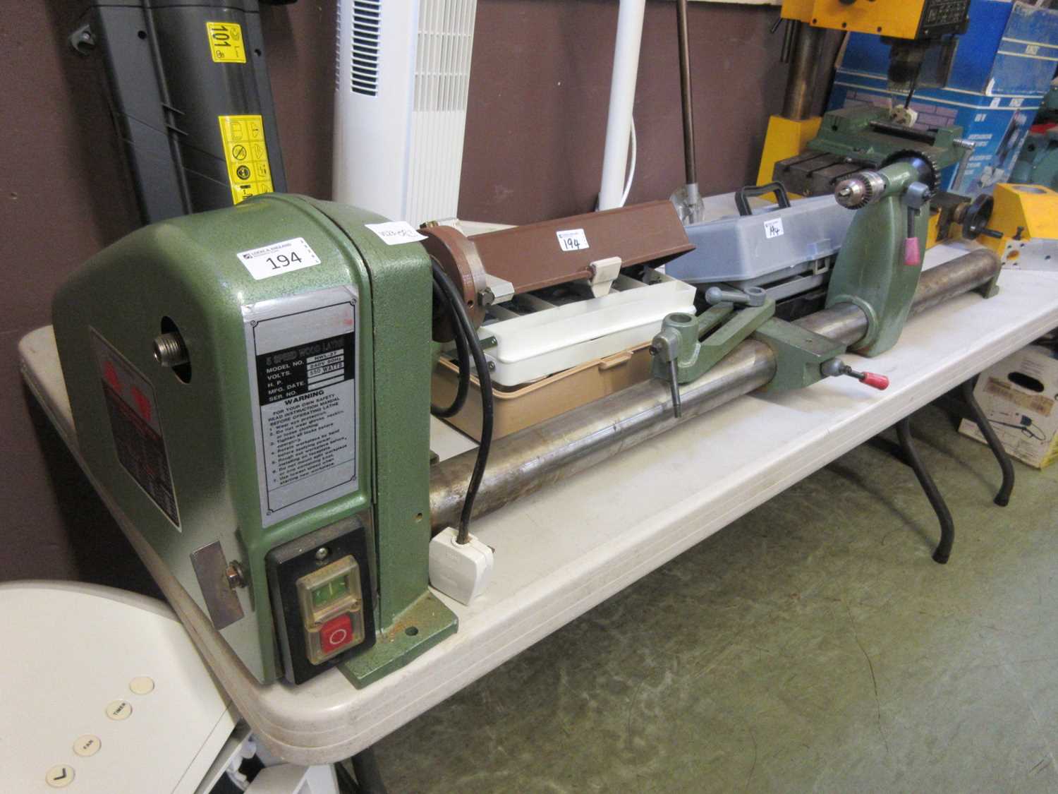 Lot 194 A Nutool wood turning lathe with accessories