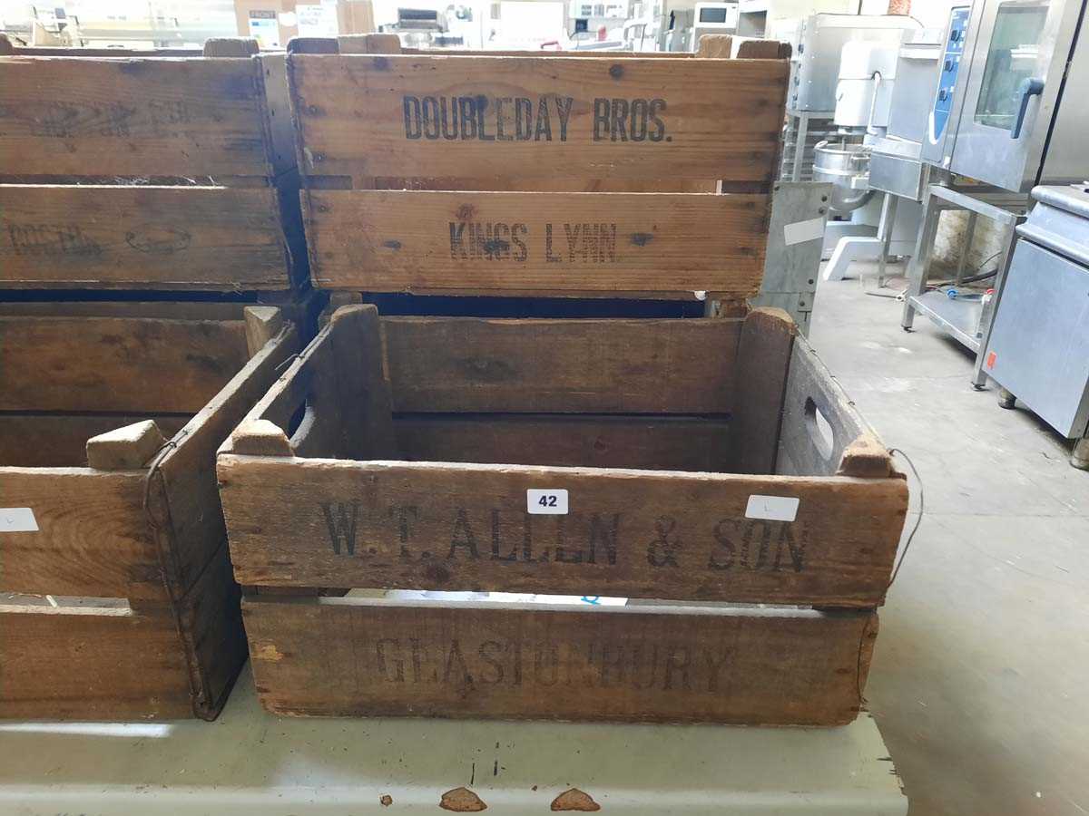 Lot 42 - 3 Mid 20th Century wooden produce crates