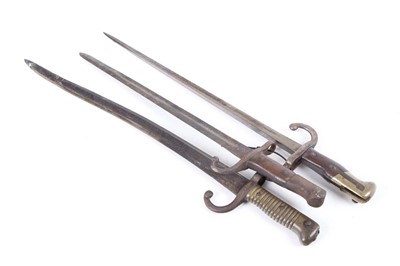 Lot 93 - French M1874 Gras bayonet, dated 1875; M1866...