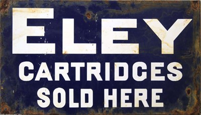 Lot 10 - An enamelled retailer sign for Eley, 'Eley...