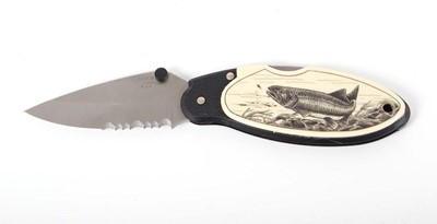 Lot 31 - Buck 430U folding pocket knife with L. Laydon...