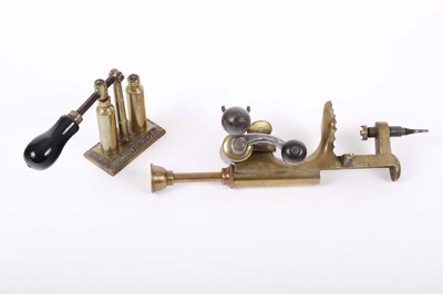 Lot 42 - 12 bore Combined brass table loader by Eley...