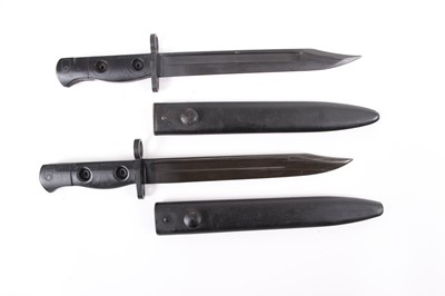 Lot 75 - Two British SLR L1A3 knife bayonets, each with...