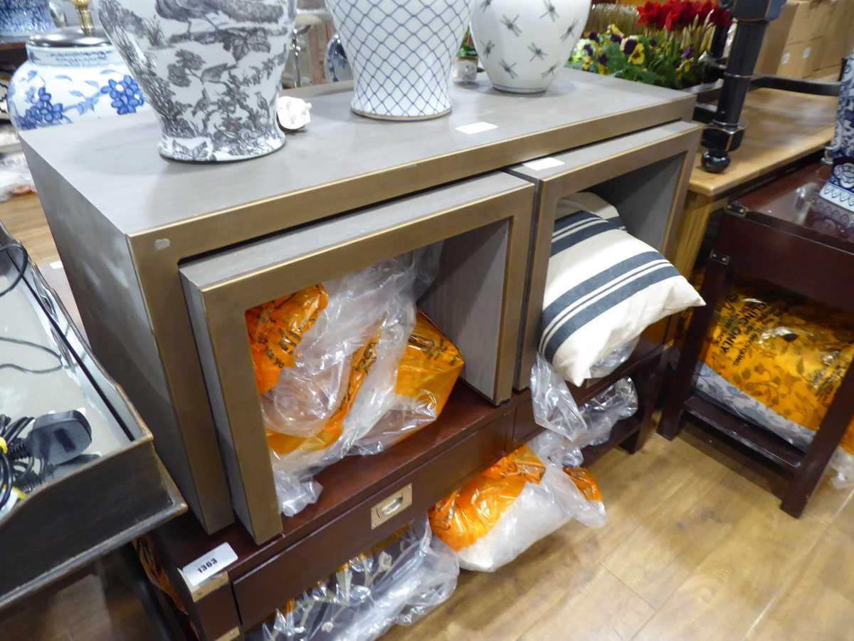 Lot 1357 Modern grey nest of 3 coffee tables