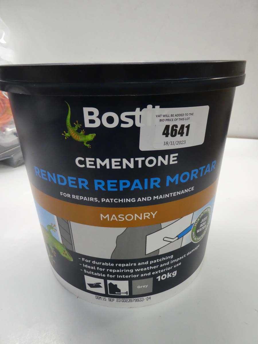 Lot 4641 10kg tub of Bostik render repair mortar