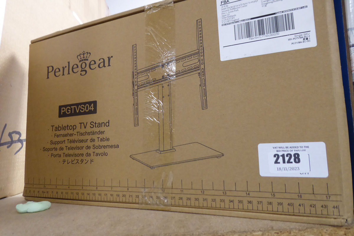 Lot 2128 Boxed Perlegear table top TV stand (ref