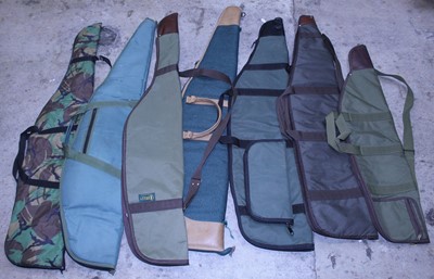 Lot 1012 - 7 various rifle and carbine canvas gunslips
