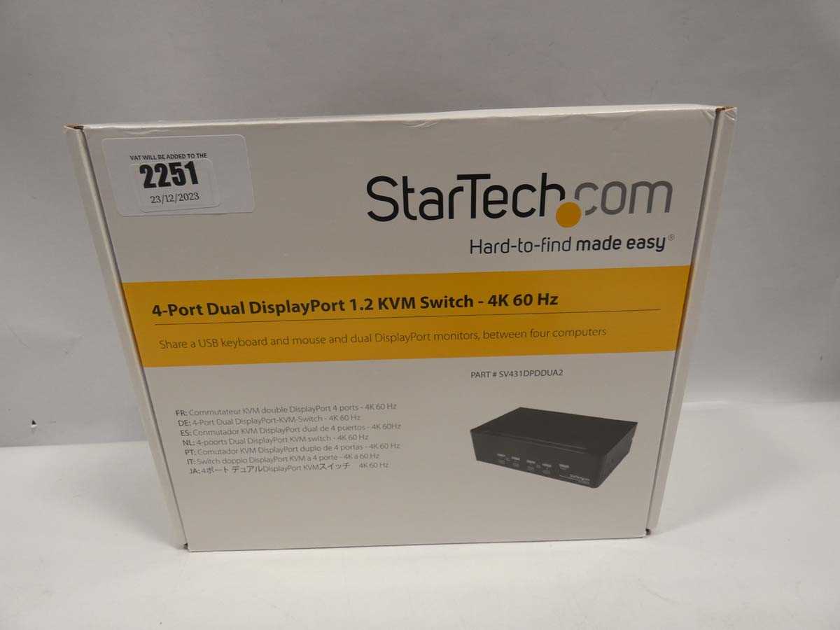 Lot 2251 StarTech 4Port Dual DisplayPort KVM switch