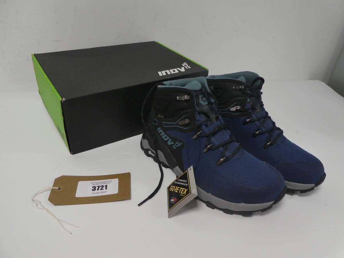 Lot 3721 Inov ladies blue walking boots, UK 6.5