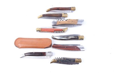 Lot 1046 - Seven various Laguiole folding knives, and a...