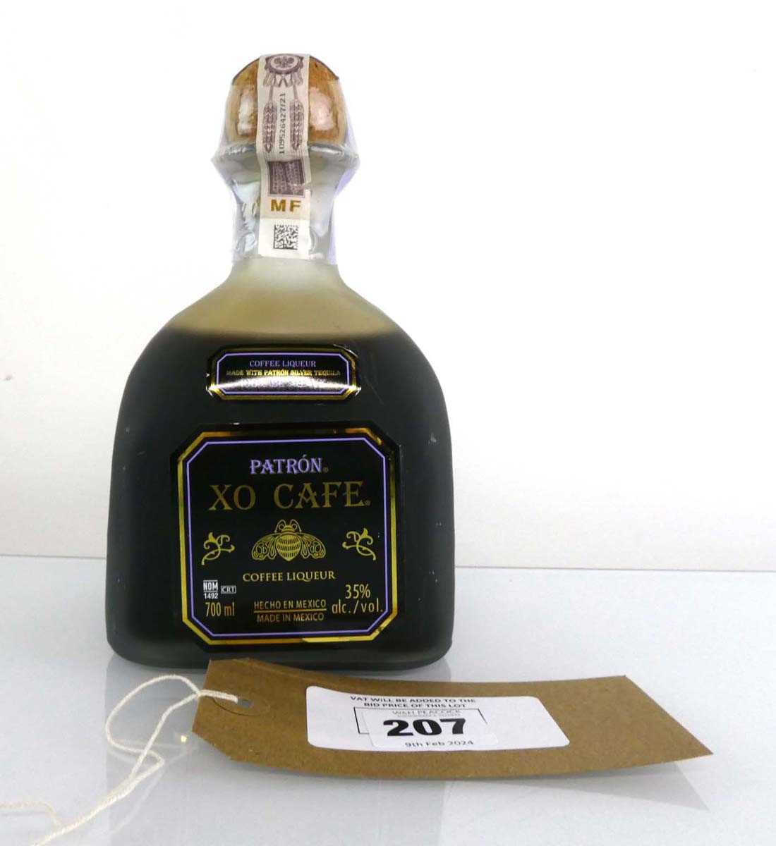 Lot 207 A bottle of Patron XO Cafe Tequila Coffee