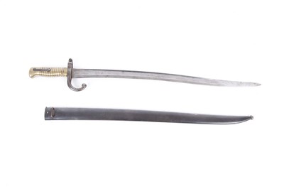 Lot 94 - French M1866 Yataghan sword bayonet with...