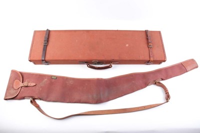 Lot 8 - A good Brady canvas and leather gun case with...