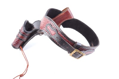 Lot 1070 - Braided leather Western-style belt and holster...