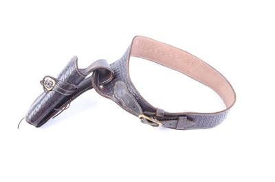 Lot 1071 - Braided leather Western-style belt and holster...