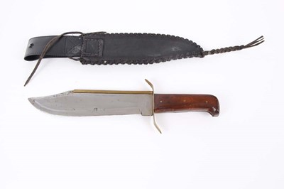 Lot 76 - Bowie knife, 10 ins brass-backed blade stamped...