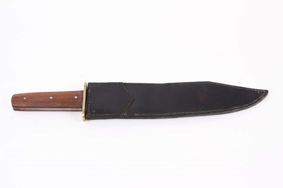 Lot 77 - Bowie knife, 11½ ins blade, brass guard, wood...