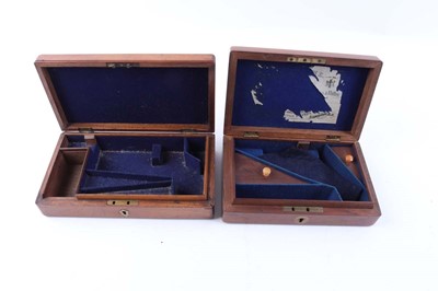 Lot 1002 - Pistol case with burr walnut finish, fitted...