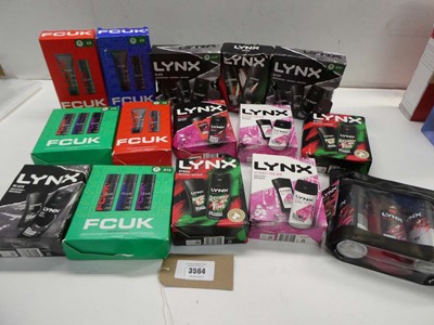Lot 15 toiletry gift sets comprising Lynx and FCUK