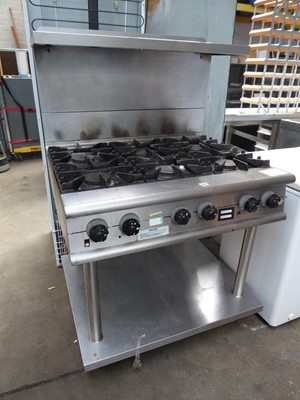 Lot 204 - 90cm gas 6-burner stove on stand