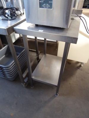 Lot 132 - 50cm stainless steel preparation table with...