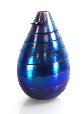 Lot 36 - A Siddy Langley iridescent glass vase of...