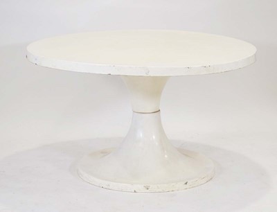 Lot 18 - A 1960/70's fibreglass table, the white...