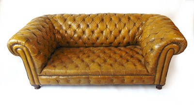 Lot 2 - A Victorian green leather upholstered...