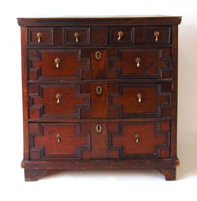 Lot 13 - A 19th century oak chest of drawers, with an...
