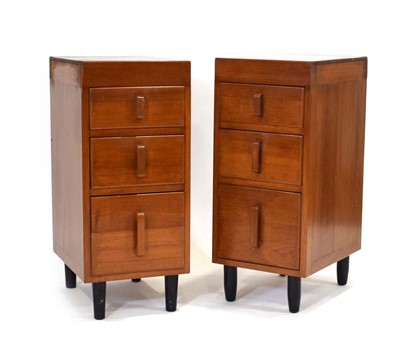 Lot 48 - A pair of 1950/60's solid teak three-drawer...
