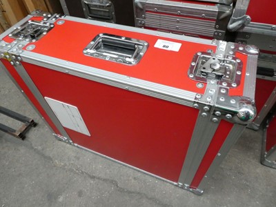 Lot 80 - Double ended red padded flight case