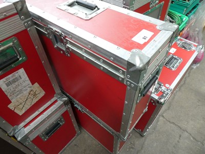 Lot 81 - 2 top opening hinged padded flight cases in...