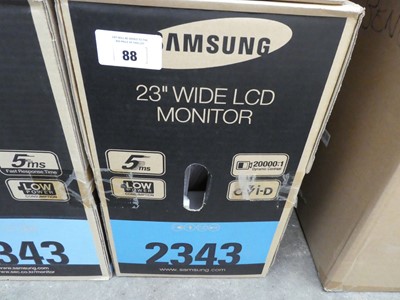 Lot 88 - Samsung 23" LCD VGA and DVI monitor in box