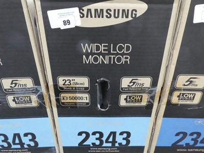 Lot 89 - Samsung 23" LCD VGA and DVI monitor in box