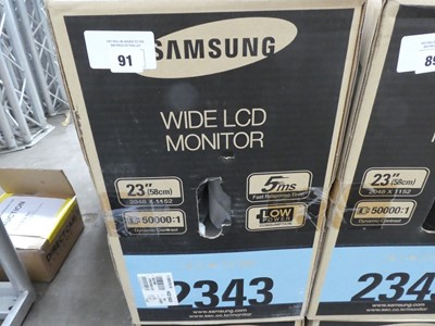 Lot 91 - Samsung 23" LCD VGA and DVI monitor in box