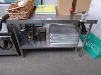 Lot 1 - 120cm stainless steel preparation table with...