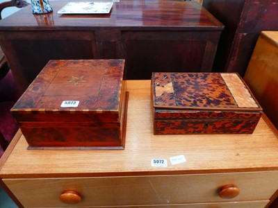 Lot 50 - A late 19th century solid yew and banded box,...