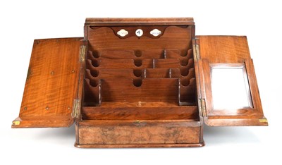 Lot 57 - A Victorian walnut letter box, the interior...