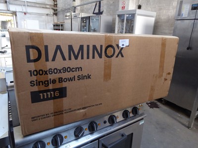 Lot 86 - 100cm Diaminox single bowl sink unit with...