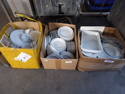 Lot 96 - 3 large boxes containing assorted white...